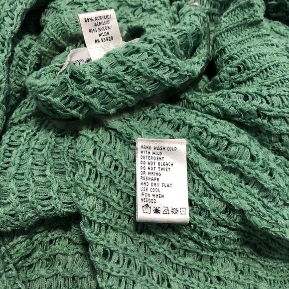 1[August Silk] Green open knit sweater - Picture 7 of 7